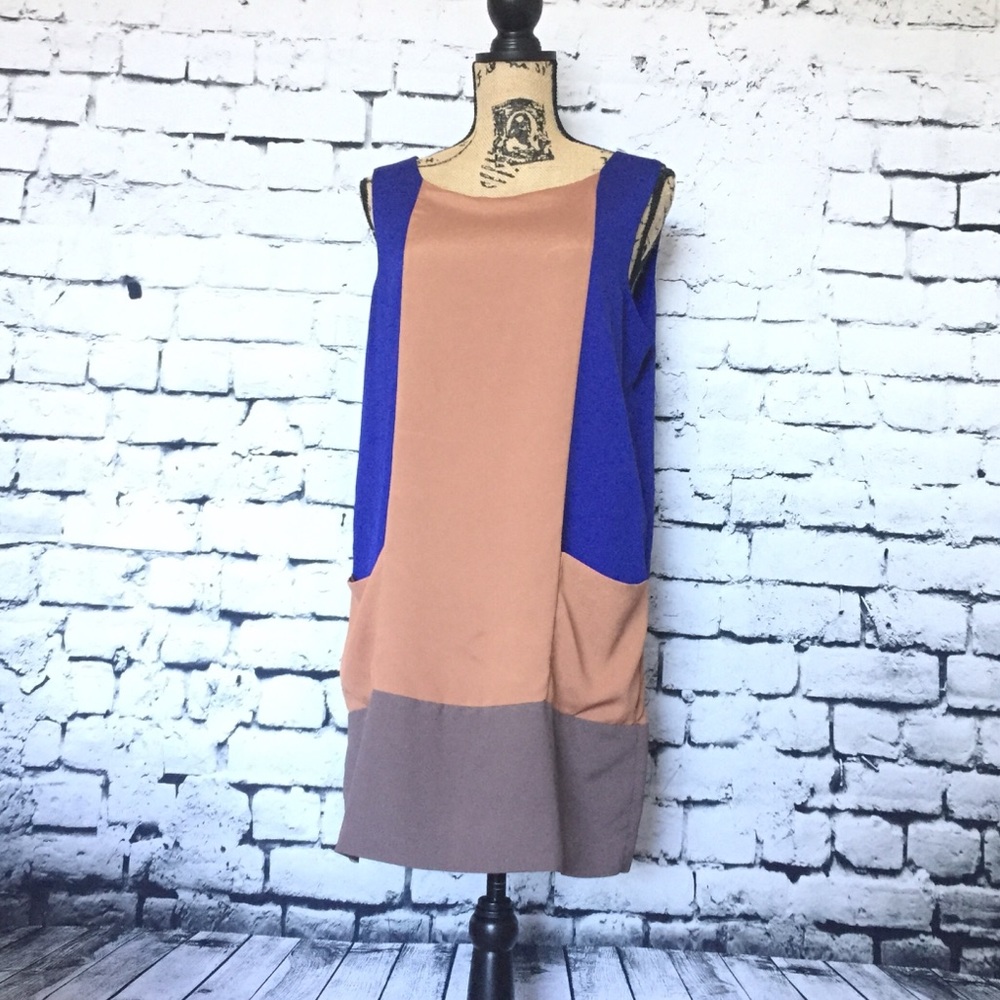 Estam Color Block Mod Shift Dress